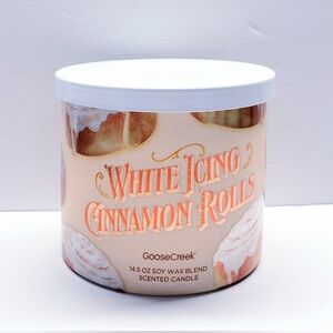 Goose Creek WHITE ICING CINNAMON ROLLS Large 3-Wick Scented Candle, 14.5 oz